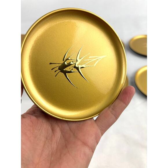 VTG Otagiri Original Gold Lacquer Coaster Set of 6 Bamboo Motif - Picture 14 of 15